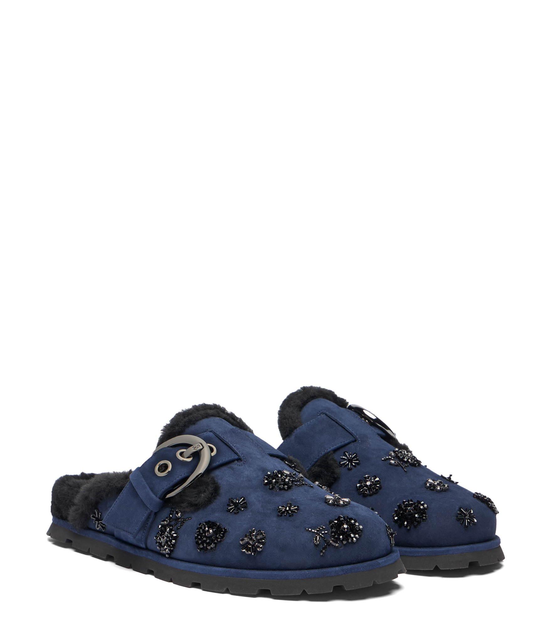  Stuart Weitzman Chrystie Shearling Mule - Frau  Nice Blue/black 38 