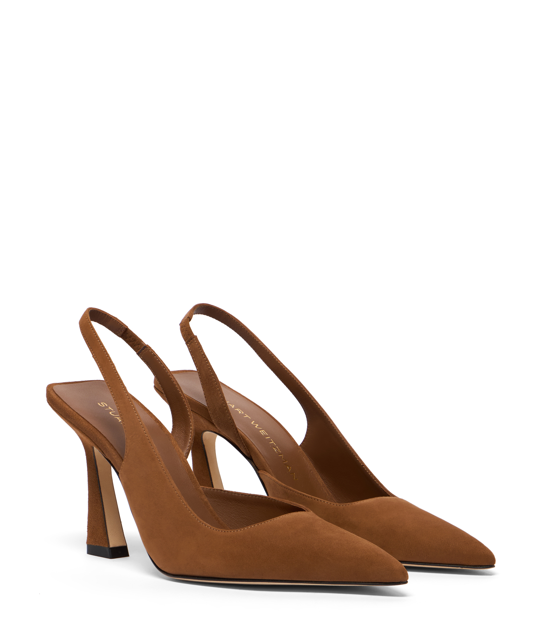 Stuart Weitzman Vinnie 85 Dorsay Slingback - Woman Slingback Toasted Almond 40.5 