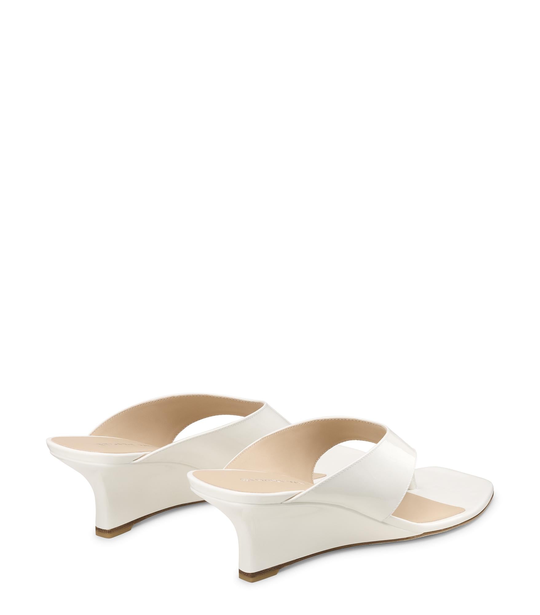  Stuart Weitzman Vinnie Wedge Thong 50 - Frau Keilabsatzschuh Blanco 41 