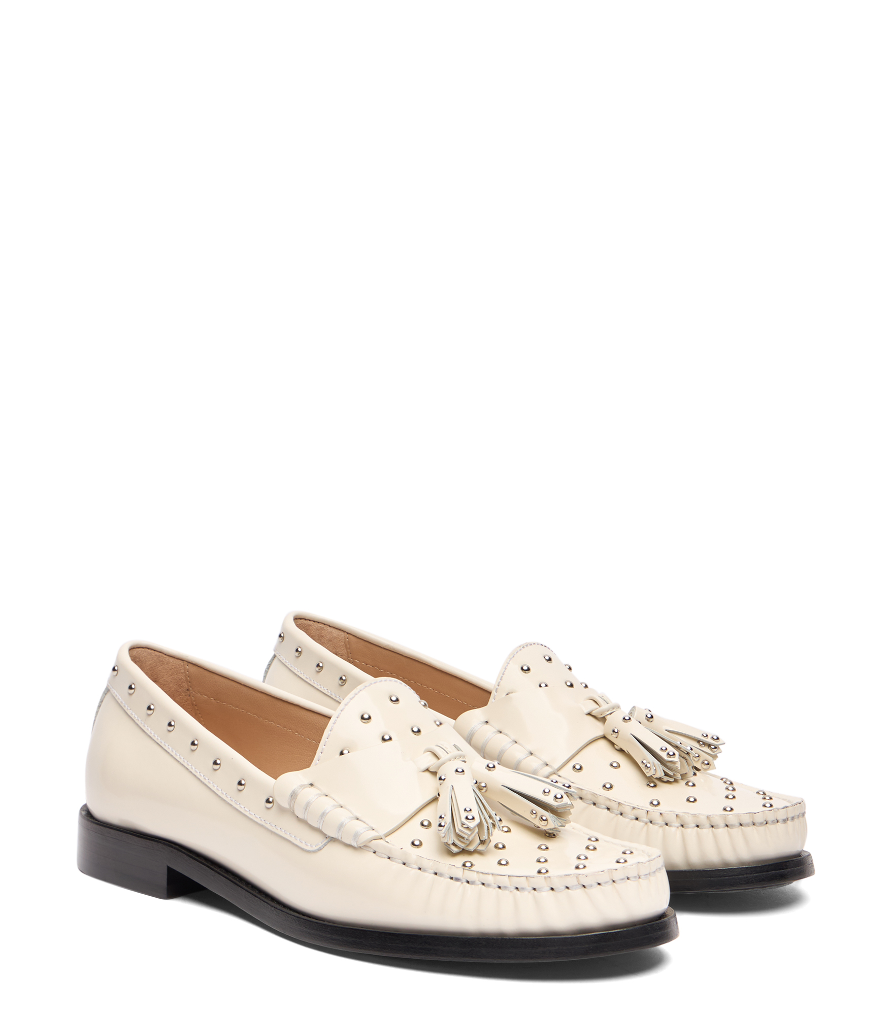  Stuart Weitzman Lottie Sostud Tassel Loafer - Woman  Cream. 37.5 