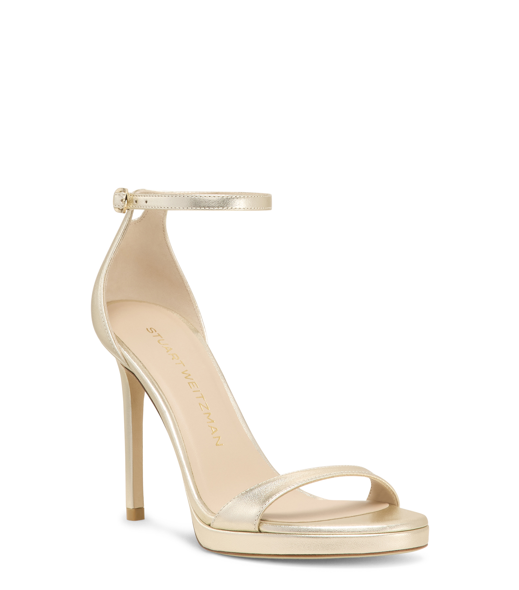  Stuart Weitzman Nudist Platform - Woman Sandals Light Gold 38 