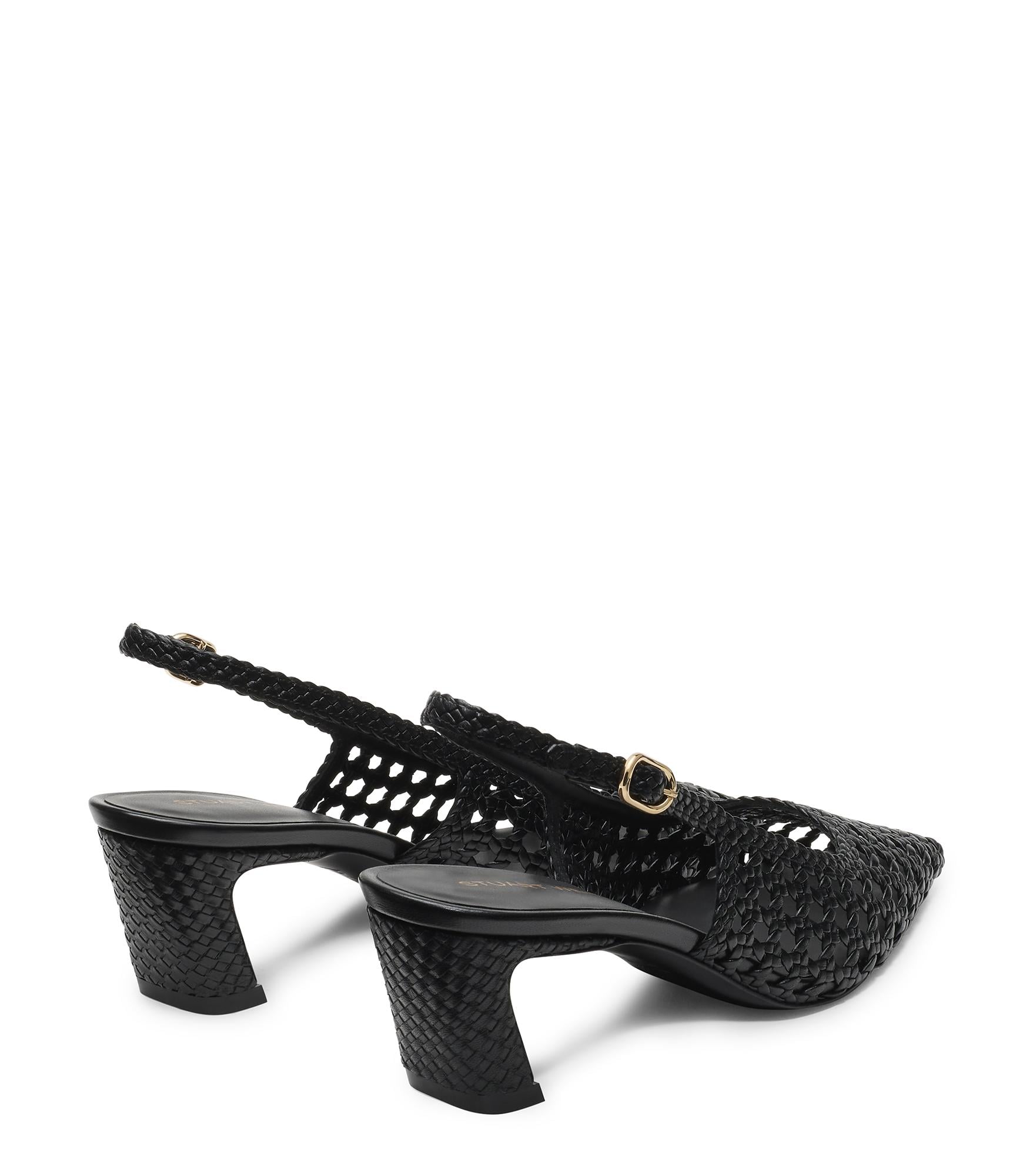  Stuart Weitzman Stassi Woven Slingback 50 - Woman Slingback Black 39.5 