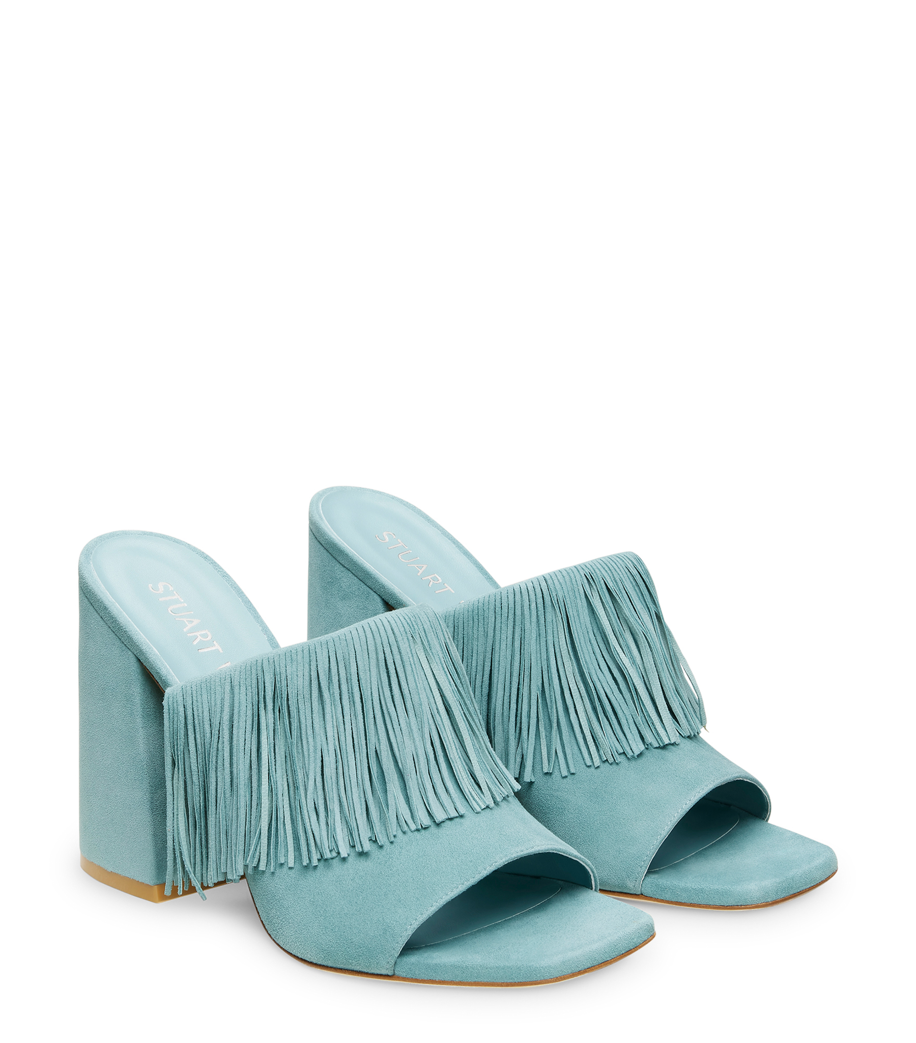  Stuart Weitzman Tia Fringe 100 Slide - Frau  Grün 36.5 