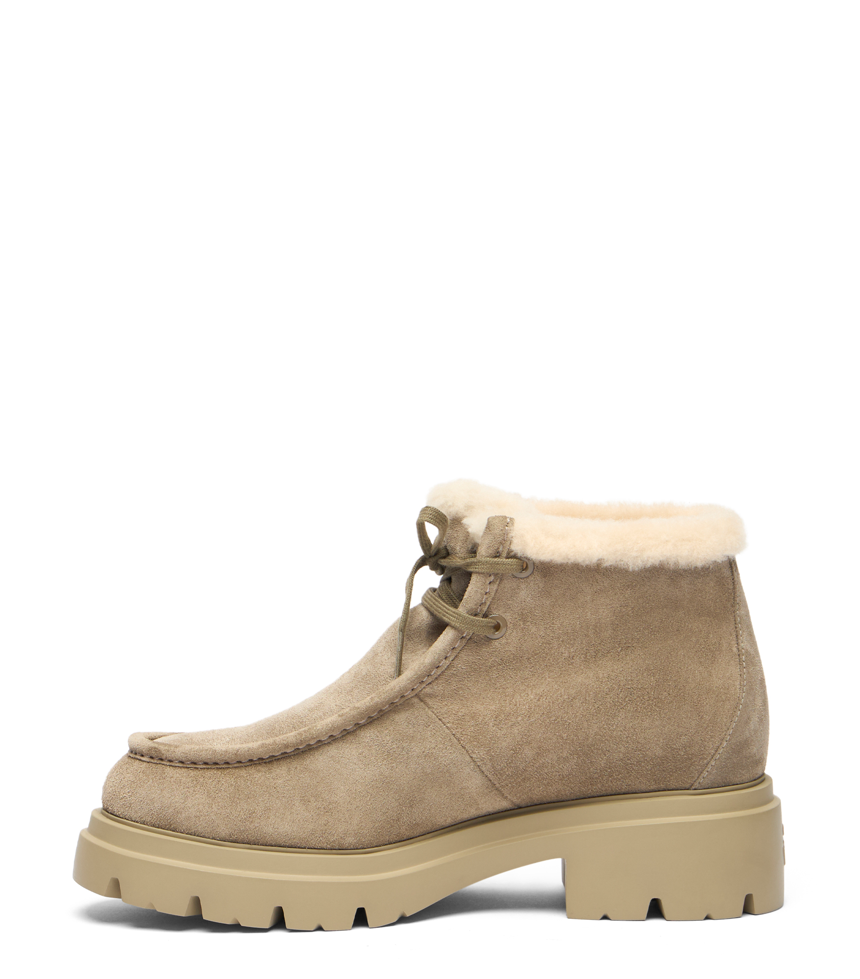  Stuart Weitzman Hudson Shearling Chukka - Frau  Smokey Taupe/vanilla 40 