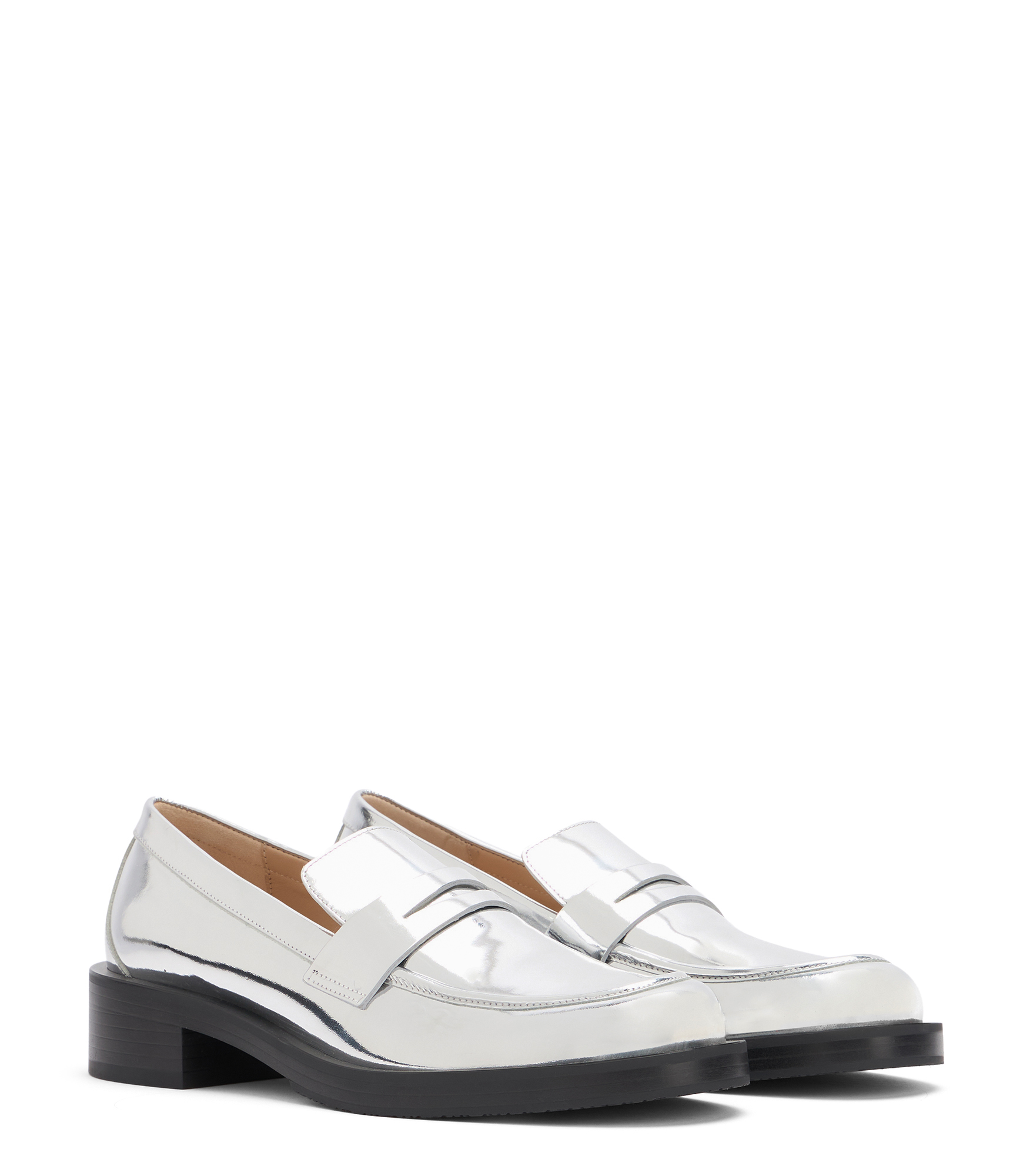  Stuart Weitzman Palmer Bold Loafer - Mujer  Plata 40 