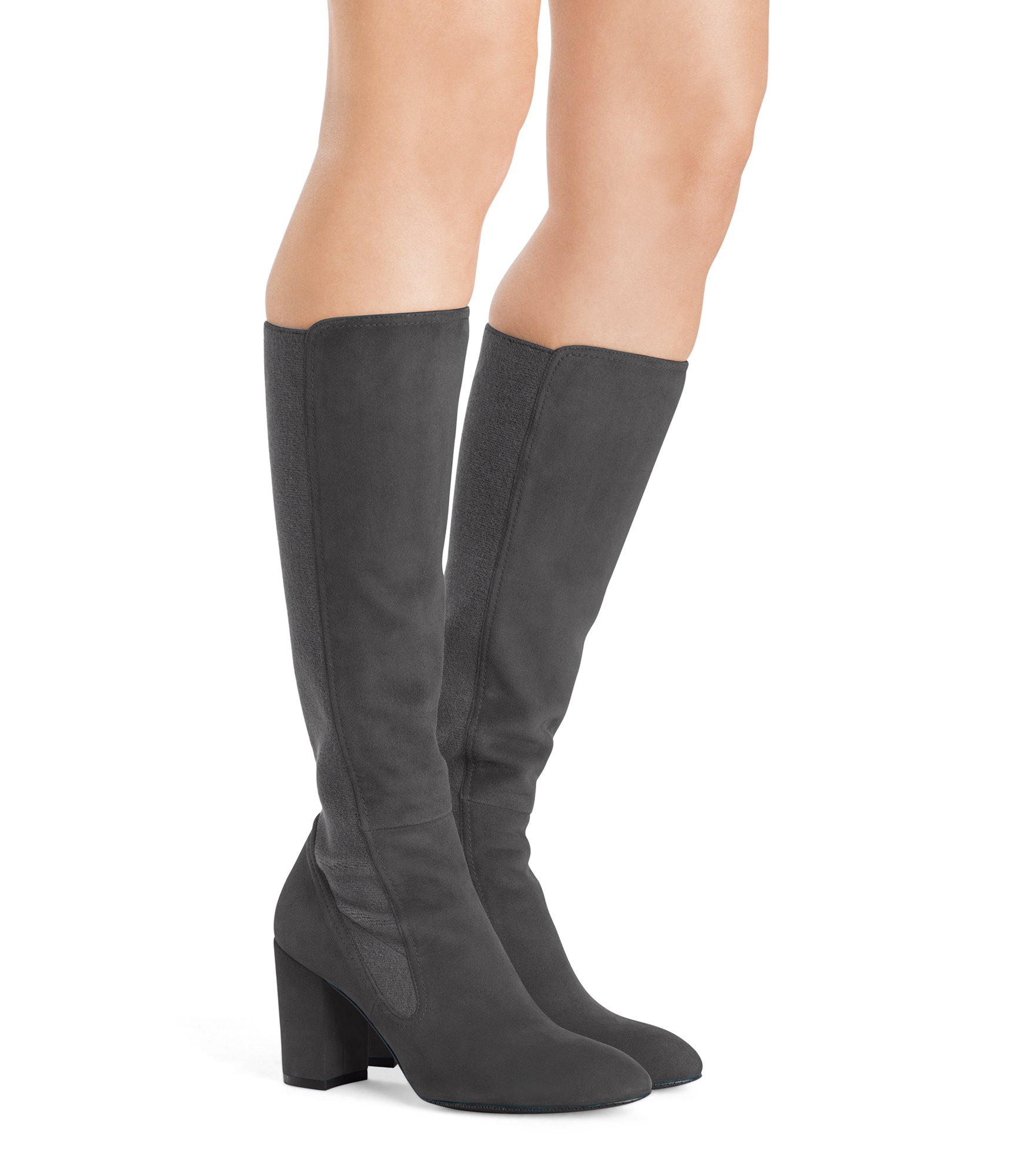stuart weitzman livia suede block heel tall boots