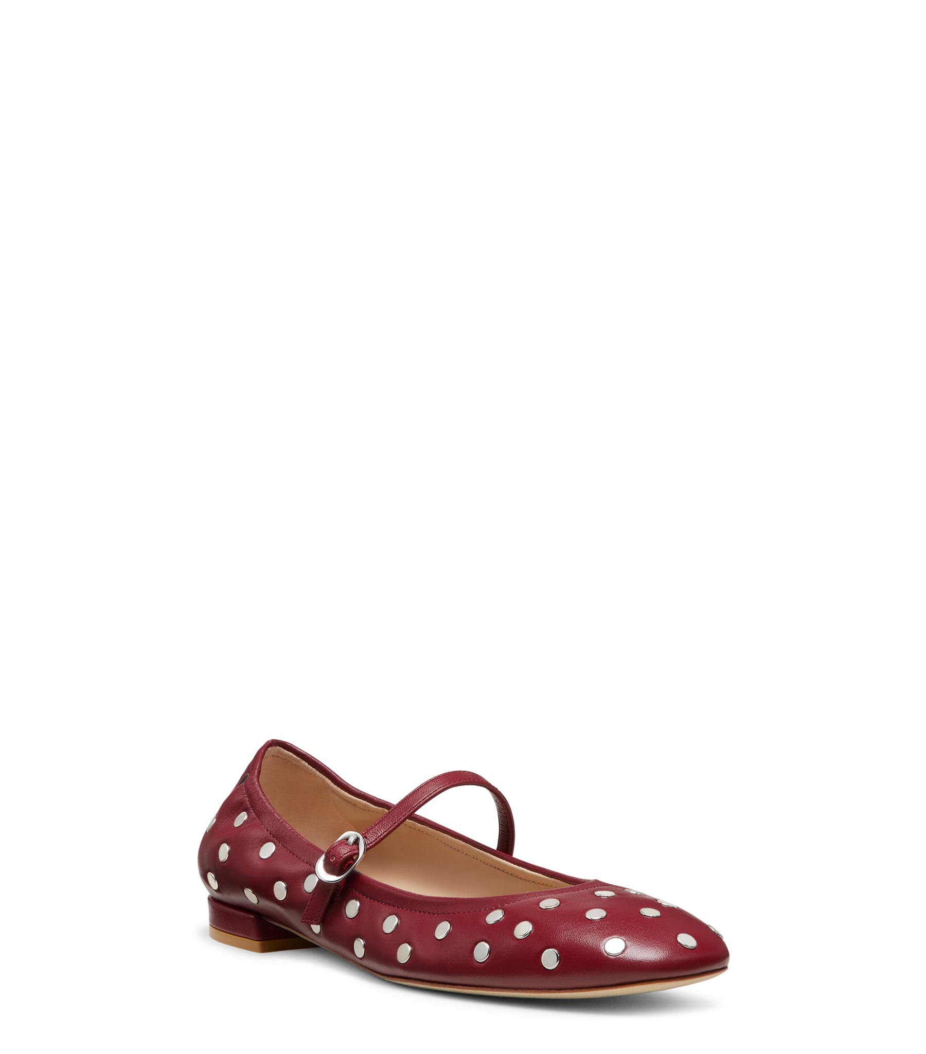  Stuart Weitzman Claris Stud Ballet Flat - Frau  Rioja 37.5 