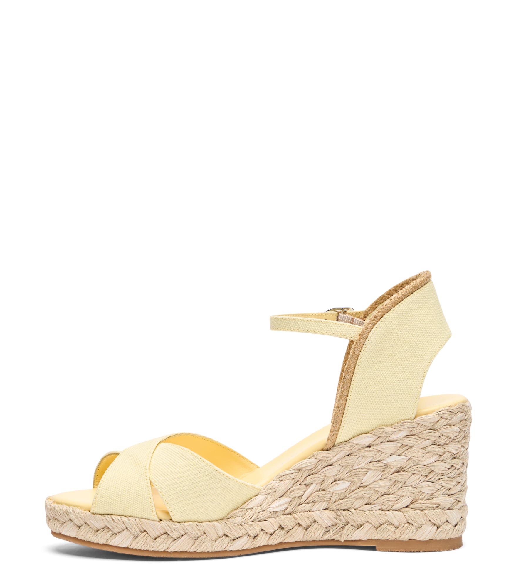 Stuart Weitzman Mirela Ii Espadrille Wedge - Woman  Lemon Chiffon/natural 37 