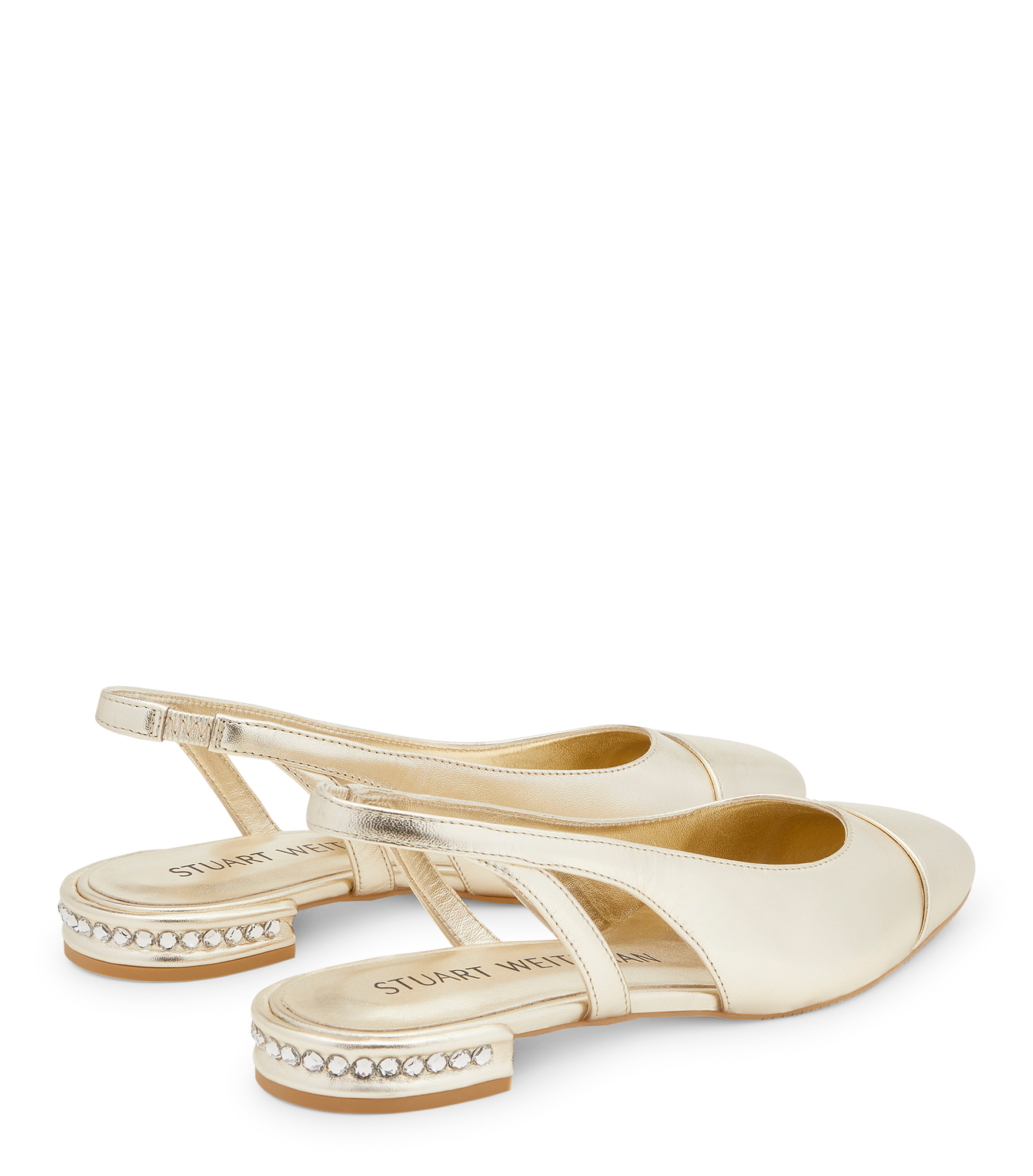  Stuart Weitzman Crystal Slingback - Woman  Light Gold 36 