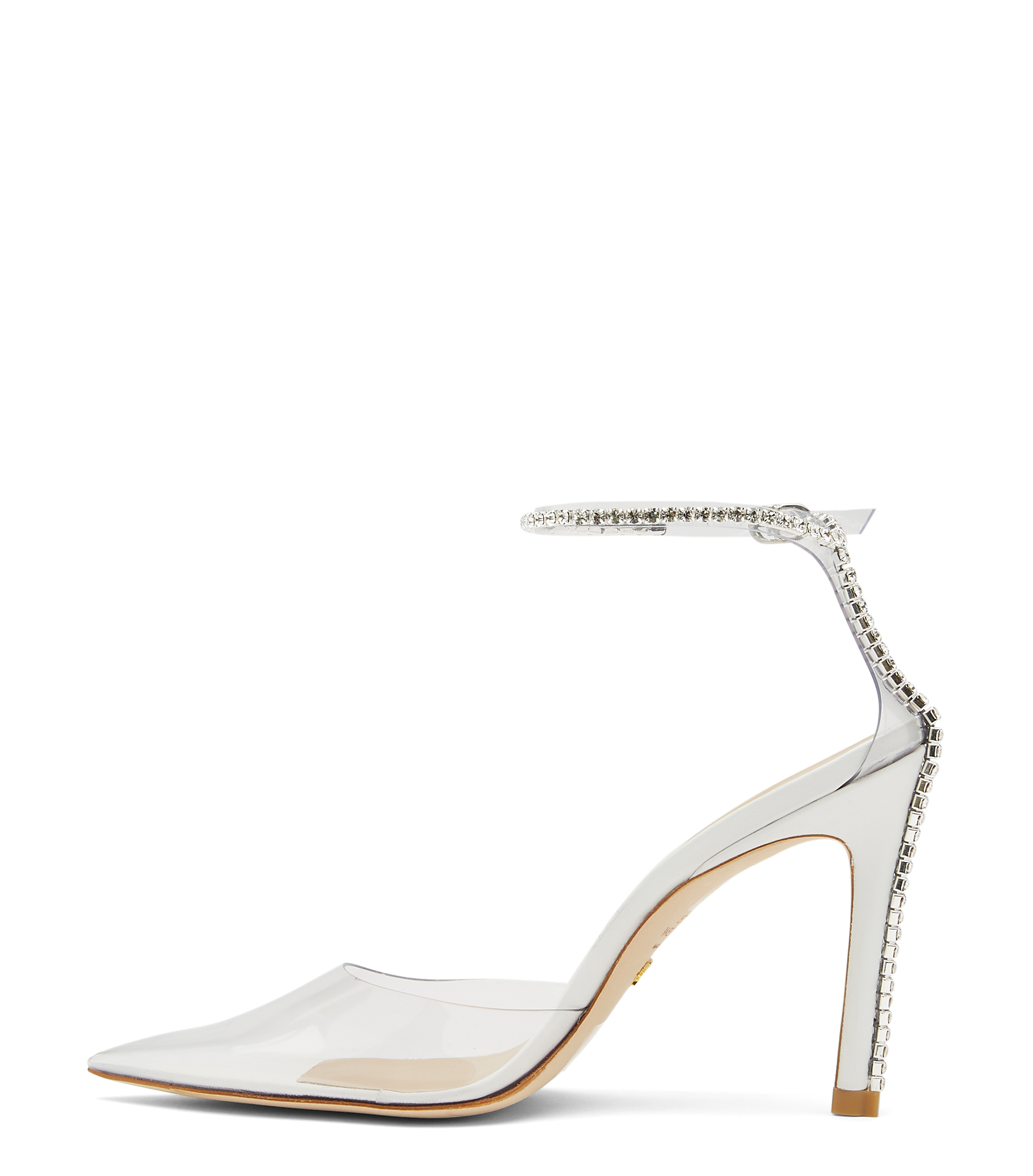  Stuart Weitzman Glam 100 Strap Pump - Frau Sandalen Und Keilabsatzschuh Weiss 37.5 